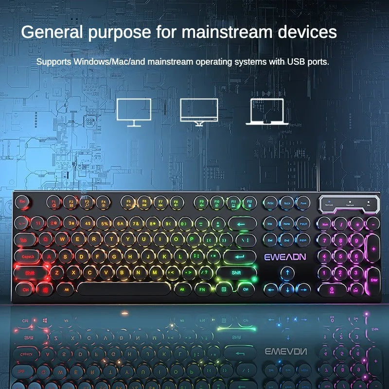 Floating Button Design 104 Keys Waterproof And Dustproof Ergonomic Comfortable Gamer Mouse And Headset And Keyboard Kit
