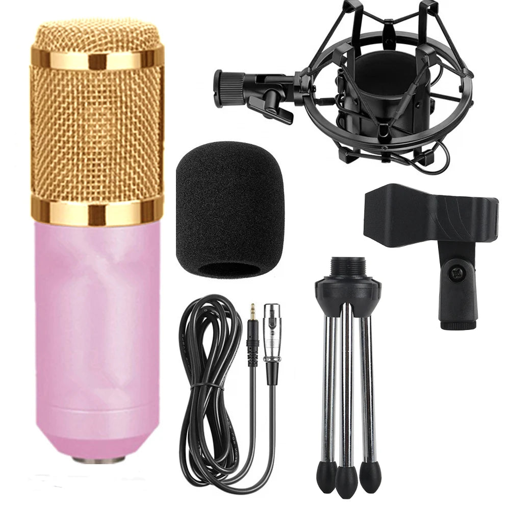BM-800 Condenser Microphone Karaoke  Studio Live Streaming  KTV Mic For Radio Braodcasting Singing Recording Computer Webcast