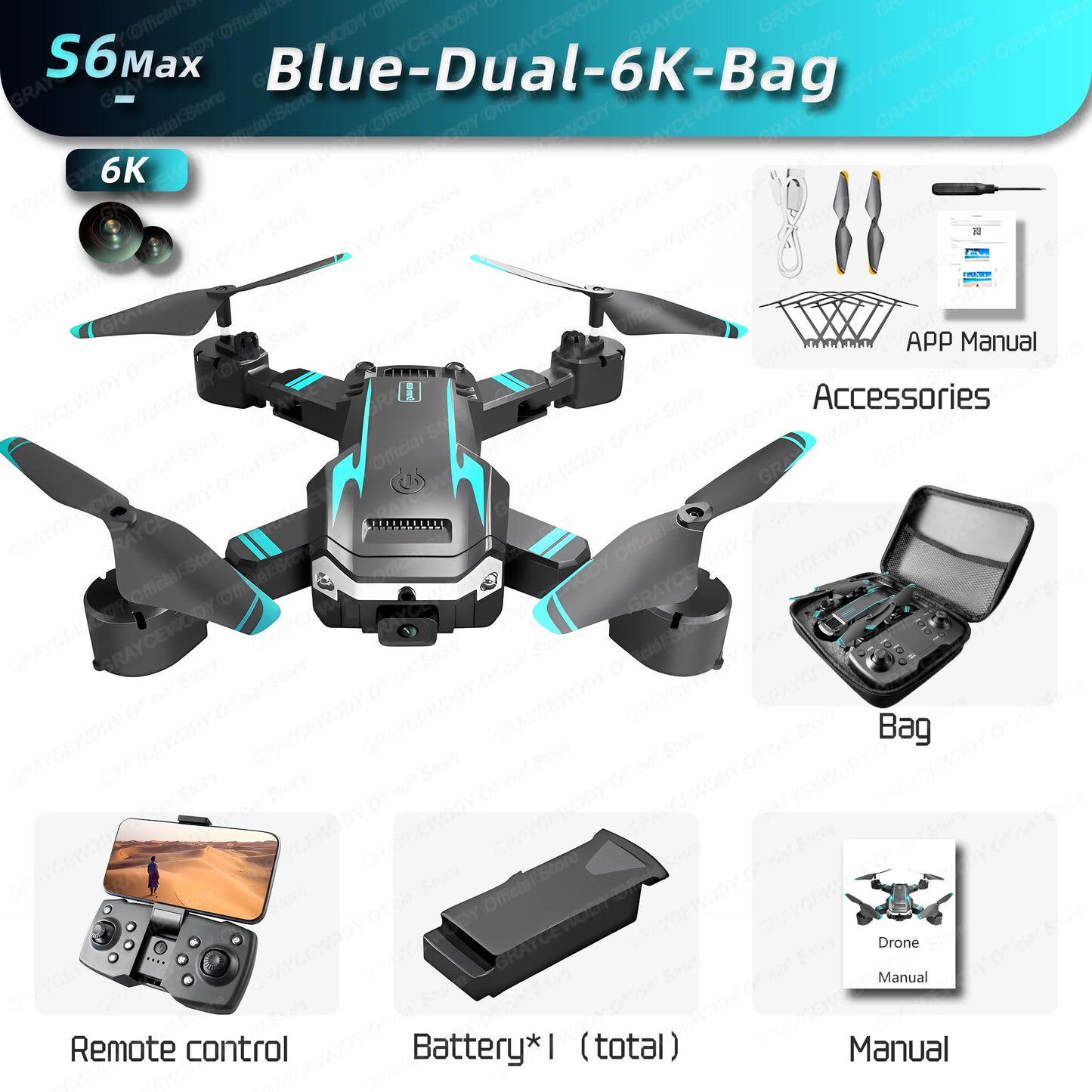 New S6 Max Drone 8k Profesional 4K HD Camera Obstacle Avoidance Aerial Photography Optical flow Foldable Quadcopter Sell Apron