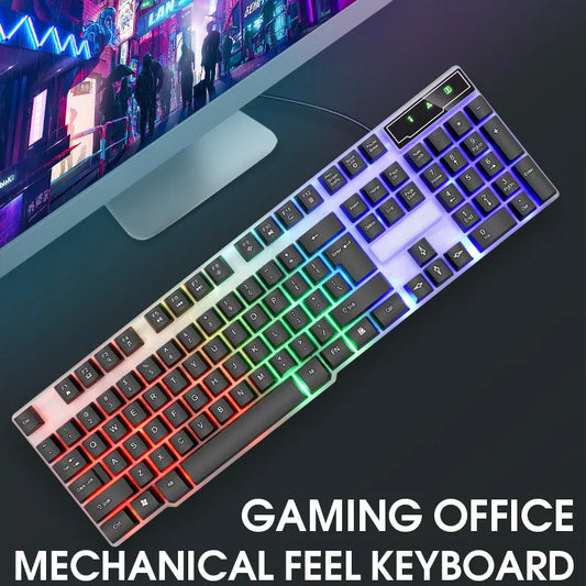 Floating manipulator feel backlit gaming keyboard Gaming office universal computer USB wired keyboard