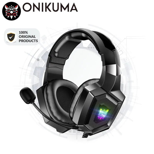 ONIKUMA Wired Stereo Gaming Headphones With Mic LED Lights for Gamer Headset