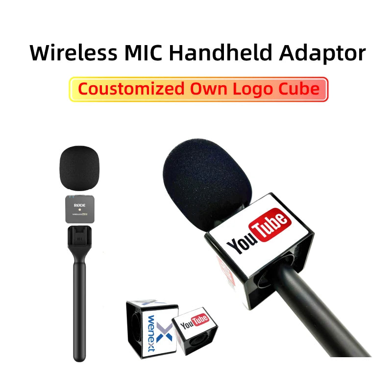 Microphone handheld adapter Mic Handle Adopter Interview go mic adapter Sponge for Boya/Rode/SYNCO/godox wireless microphone