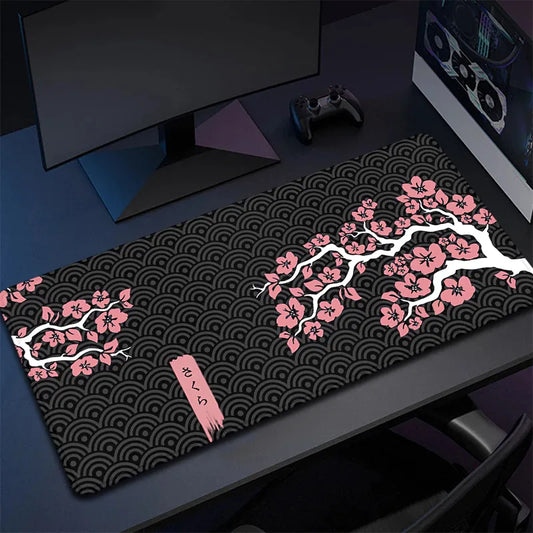 Large Gaming Mouse Pad XXL Sakura Desk Mat Computer Keyboard Mat Pink Cherry Blossom Mouse Mat Big Mousepad Gamer 900x400