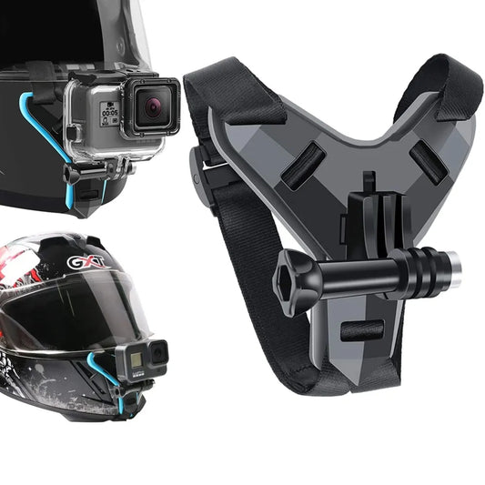 Helmet Strap Mount For Gopro Hero 11 10 9 8 7 6 5 4 3 Motorcycle Yi Action Sports Camera Mount Full Face Holder Accessories