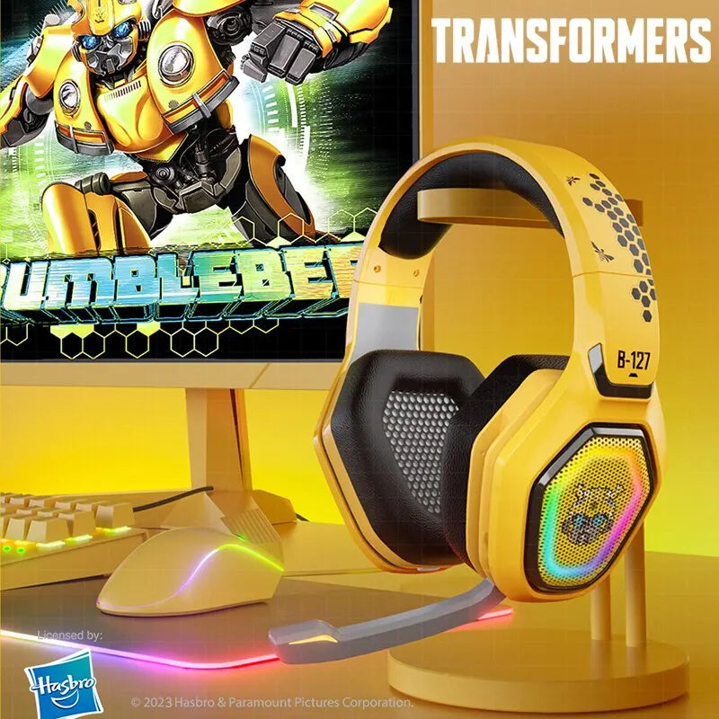 Transformers TF-G01 Gaming Headphones Bluetooth 5.3 Wired Headset Low Latency RGB Headphones with Mic Sport Earphones 500mAh
