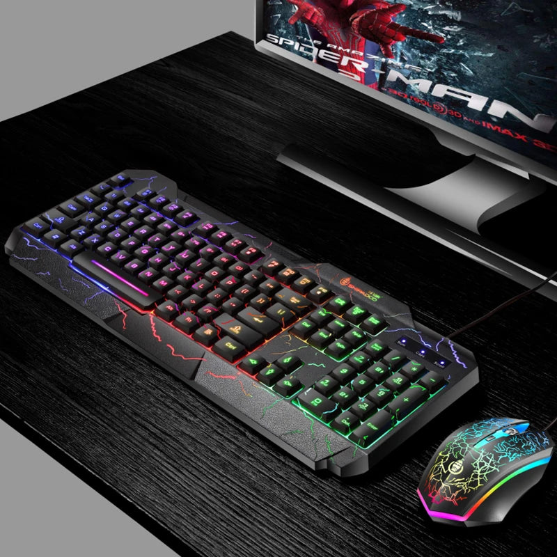 Burst Office Gaming Keyboard & Mouse Set Gaming peripheral mechanical feel luminous keyboard and mouse set