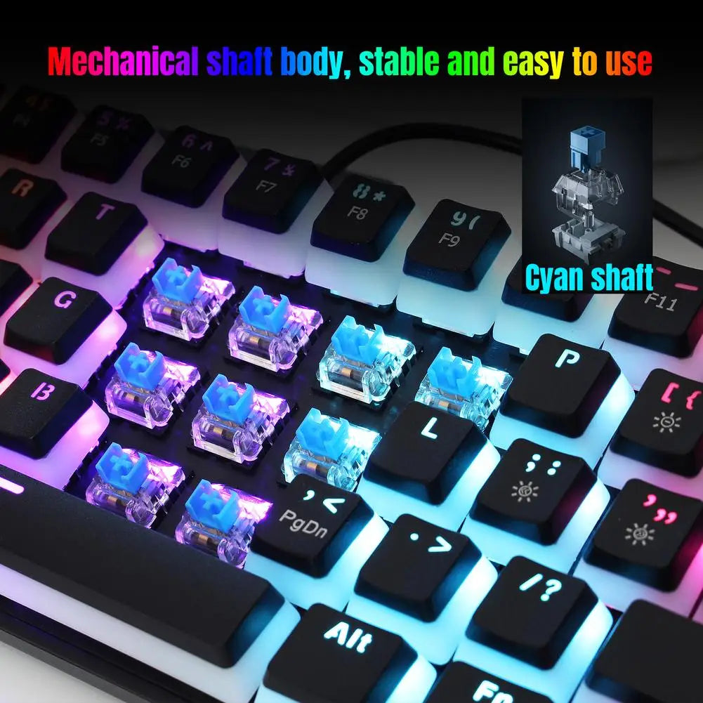 L700 Gaming Mechanical Keyboard 61 Keys Usb RGB Backlight 12 Lighting Modes Office Wired Keyboard Anti-ghosting For Gamer Laptop
