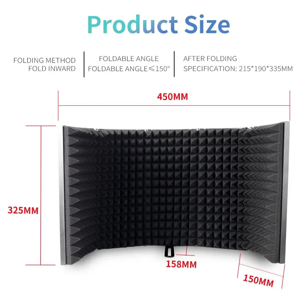 AliExpress Collection G-MARK 5 Panel Reflection Filters Professional Studio Recording Microphone Isolation Shield Suitable For