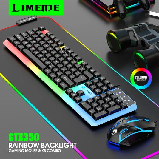 LIMEIDE GTX350 Series Wired 104 Keys Membrane Keyboard Many Kinds of Colorful Lighting Gaming and Office For Windows and IOS