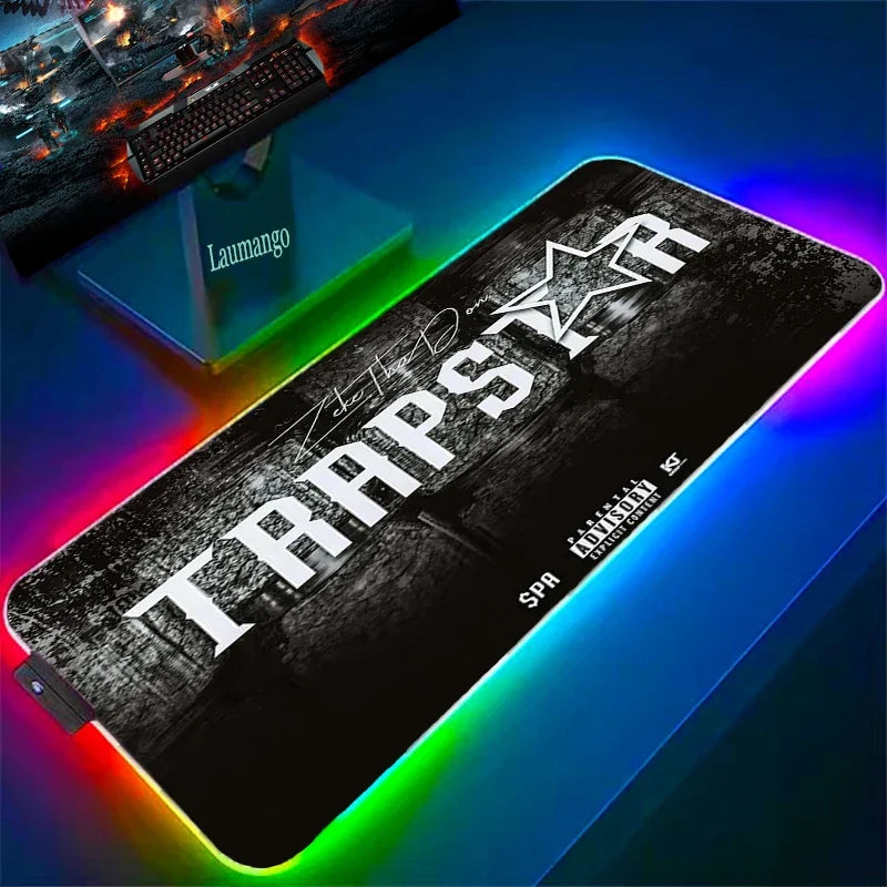 RGB Mousepad T-Trapstar London Gamer Mouse Mats Luminous Backlight Keyboard LED Desk Pad With Wire Gaming Accessories Pc Cabinet