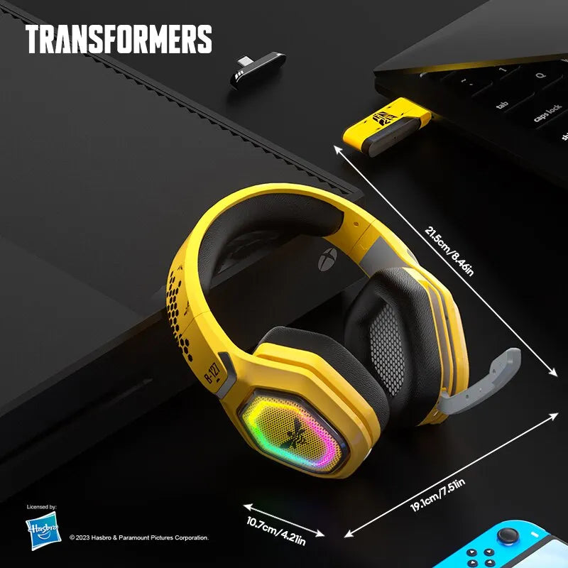 Transformers TF-G01 Gaming Headphones Bluetooth 5.3 Wired Headset Low Latency RGB Headphones with Mic Sport Earphones 500mAh