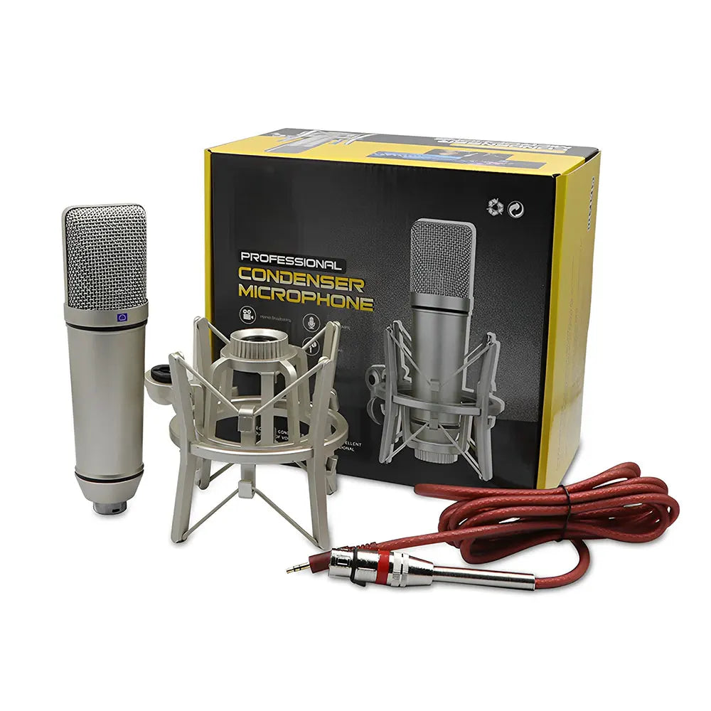 Professional Condenser Microphone for YouTube Studio Vocals Instruments Podcasting and Recordings with Shockmount Audio Cable