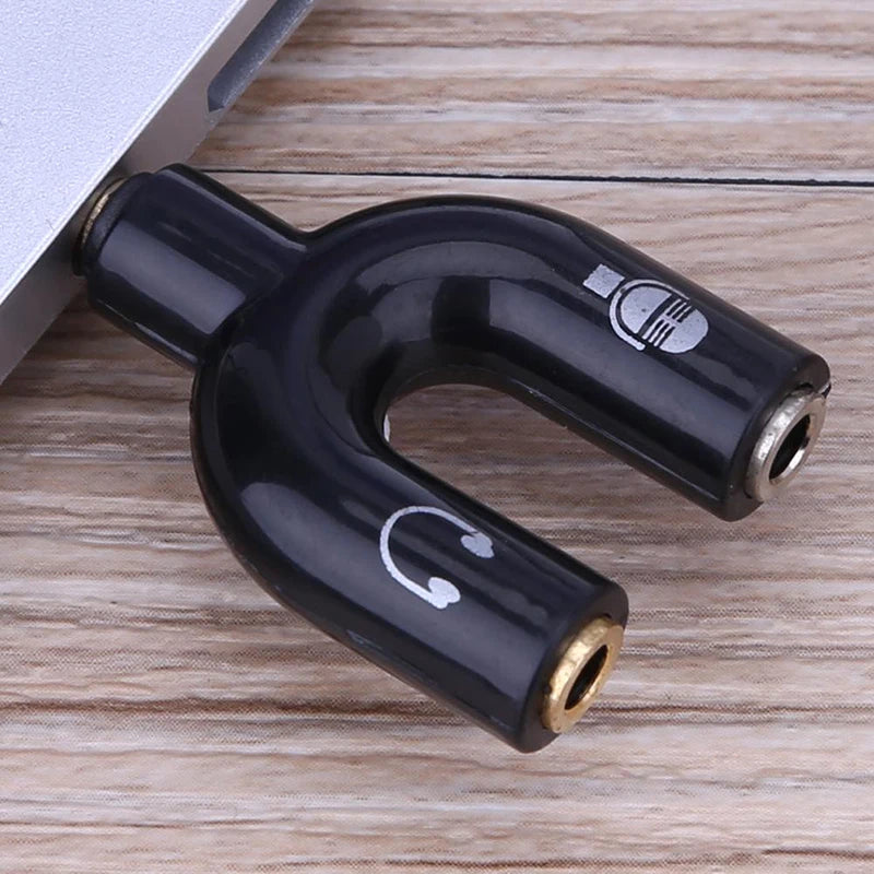 U-shaped 3.5mm One-to-two Audio Adapter Stereo Audio Splitter Microphone And Karaoke Converter Audio Headset 2-way Jack Adapter