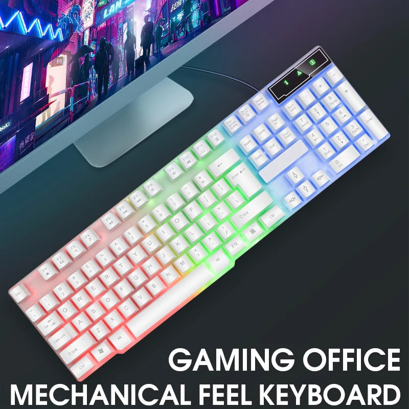 Floating manipulator feel backlit gaming keyboard Gaming office universal computer USB wired keyboard