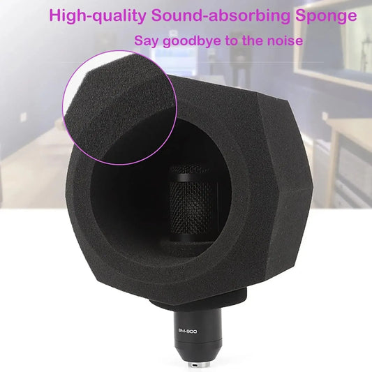 G-MARK F2 Microphone Wind Shield Pop Filter Isolation Ball Acoustic For Record Studios Mic Sound-Absorbing Foam Five-sided Seal