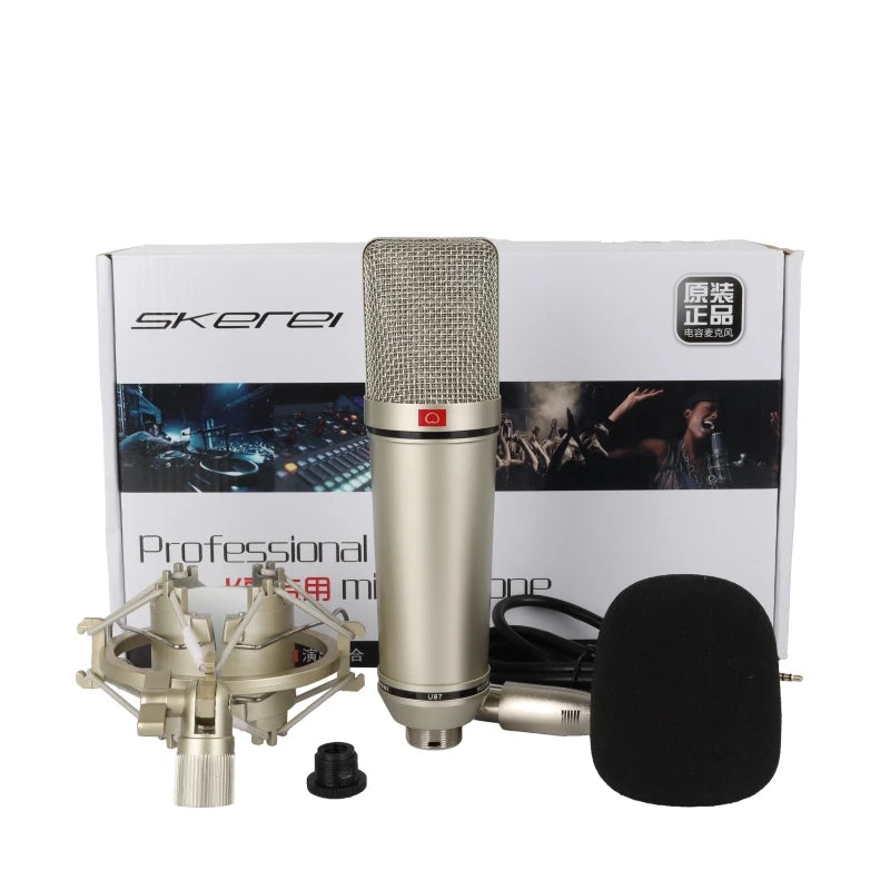 Professional Condenser Microphone Large Diaphragm Mic For PC Recording Vocals Gaming Podcast Live Streaming Singing Studio