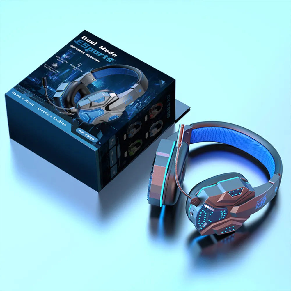 Gaming Headset Gamer Bluetooth 5.1 Headset With Mic RGB HIFI Stereo Bass Wireless gamer headset For PS4 PS5 Laptop Tablet